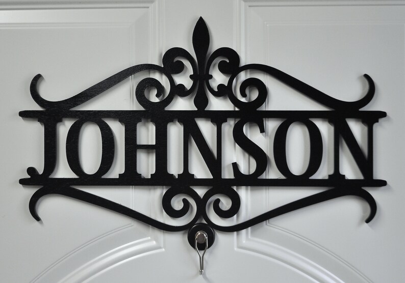 Personalized Fleur De Lis Wall Door Hanging Custom Sign Etsy