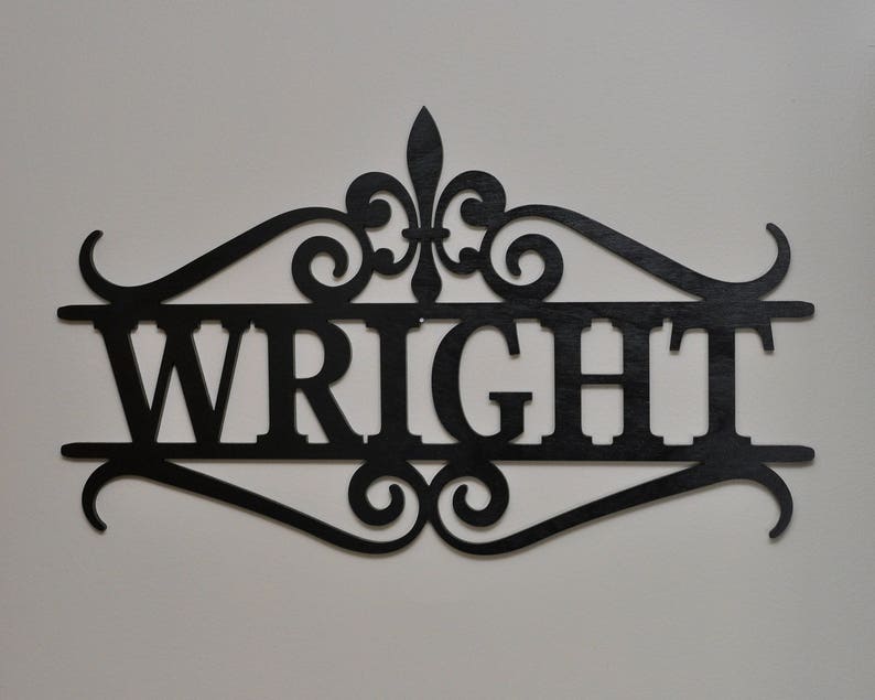 Personalized Fleur De Lis Wall Door Hanging Custom Sign Etsy