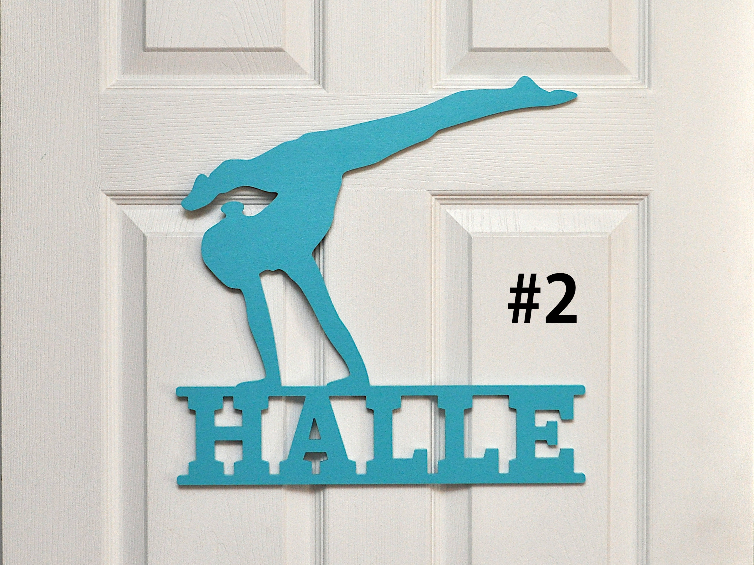 Gymnast Wall Door Hanging Personalized Name Gymnastics Sign Etsy