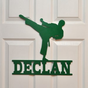 Martial Arts, Karate Wall or Door Hanger, Personalized Name Karate Sign, Kid&#39;s Room Gift