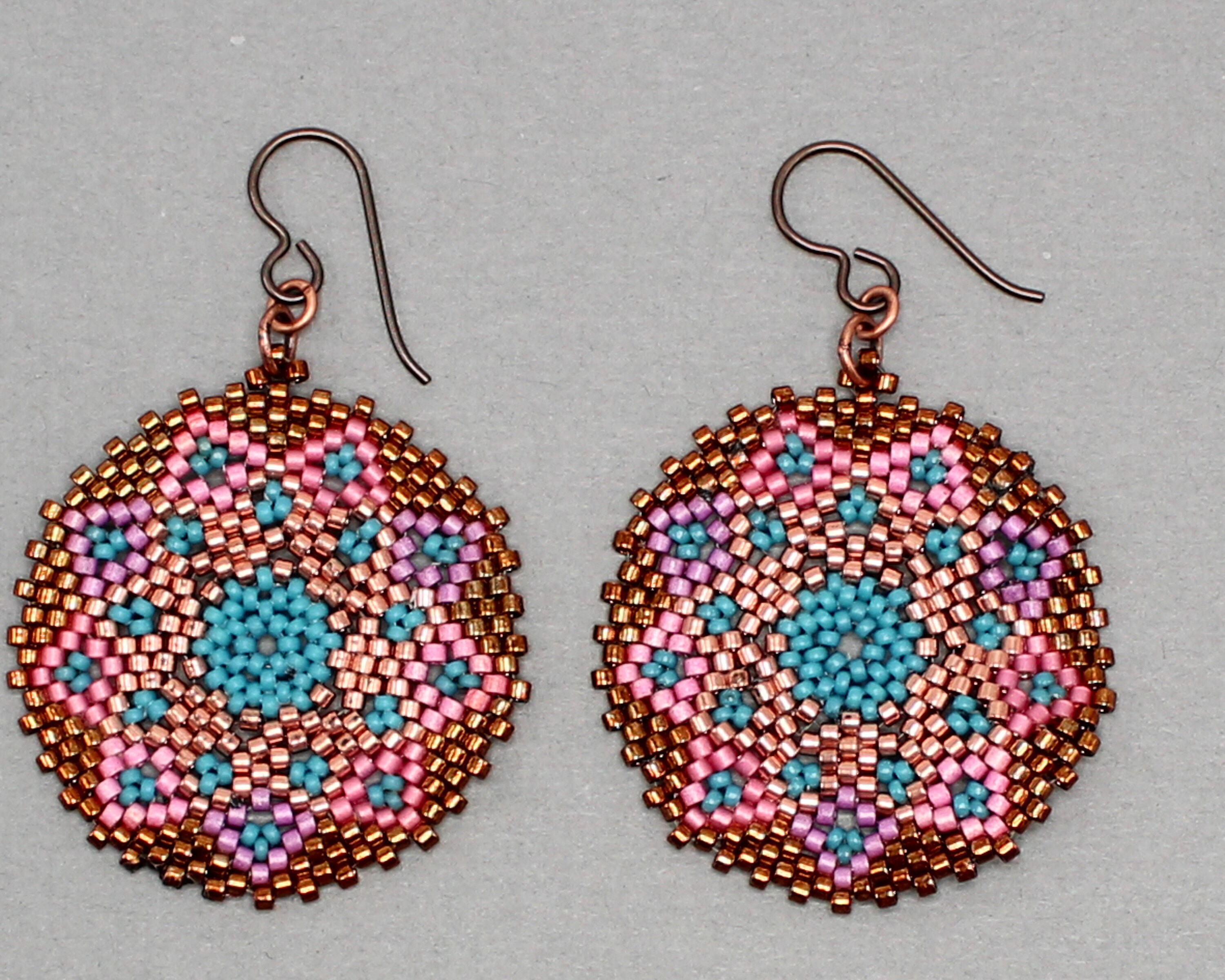 Circle earrings Round Seed Bead Earrings Beadwork Jewelry Etsy