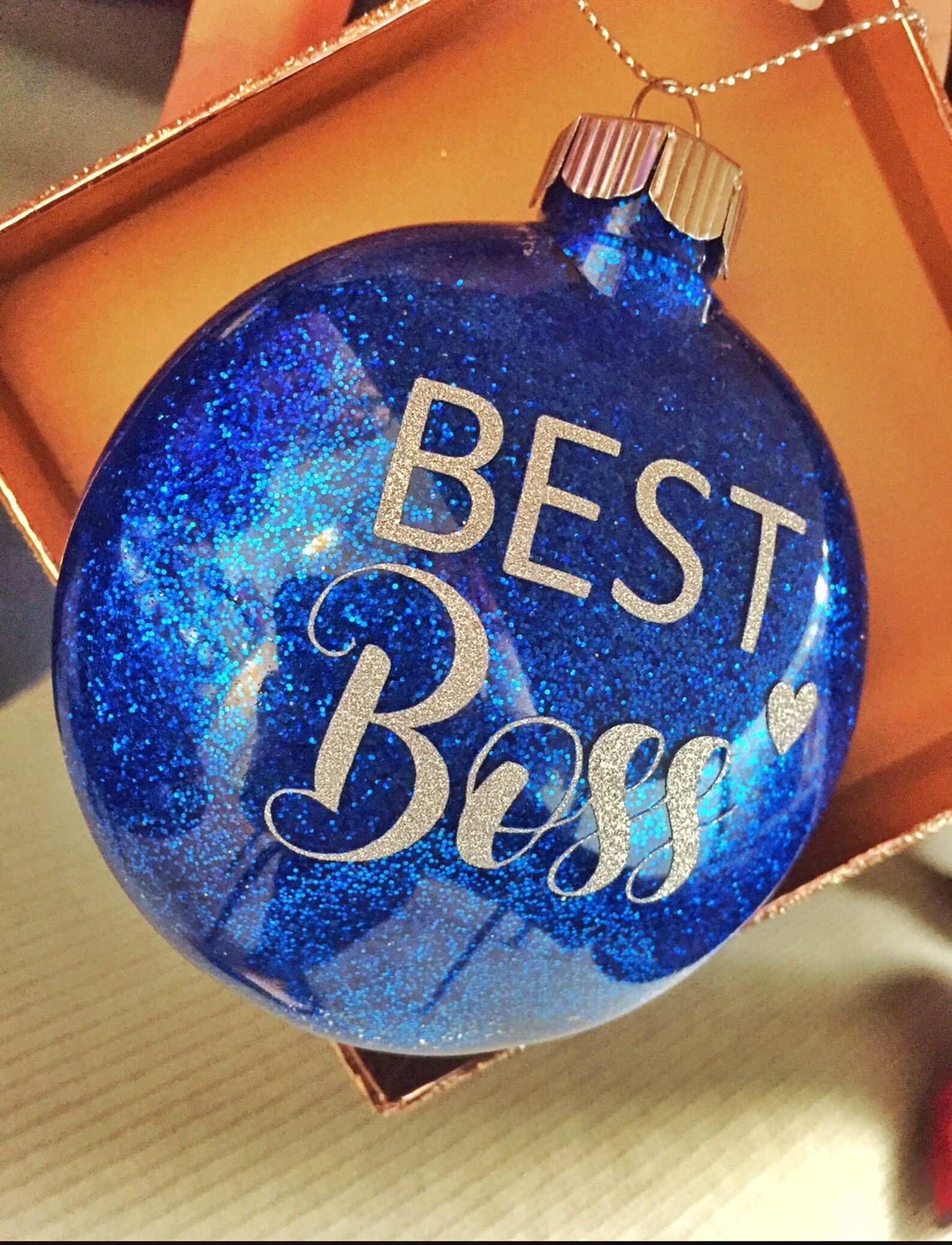 BEST BOSS Ornament Glitter Ornament Gift for Boss Secret Etsy