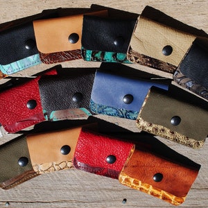 Porta-cartões de crédito de couro, carteira para cartões de visita, bolsa de identificação de bolso minimalista, carteira de identificação com tampa de encaixe, identificação de bolso deslizante e estojo para cartão