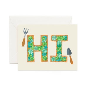 Hallo Hallo Grußkarte, Hawaii Grußkarte, Hallo Karte, Hallo Karte, Sukkulente, die Hallo Karte sagt, Karte für jeden Anlass, nur Hallo sagen