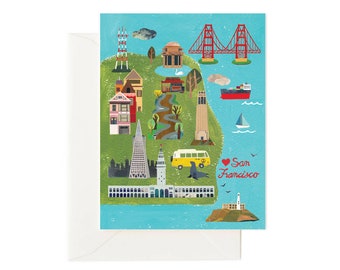 Greetings from San Francisco Card // San Francisco Print, Golden Gate Bridge, Bay Area, San Francisco Card