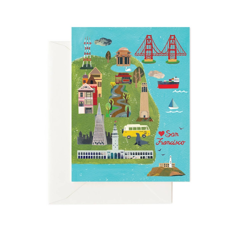 Greetings From San Francisco Card // San Francisco Print Etsy