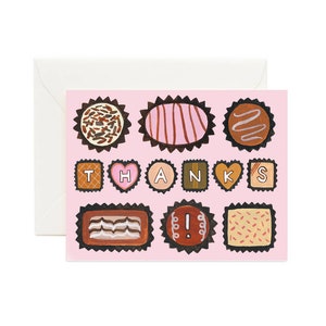 Scatola di cioccolatini // Biglietto di ringraziamento, Monogrammato Grazie, Biglietto di cioccolato, Dolce grazie