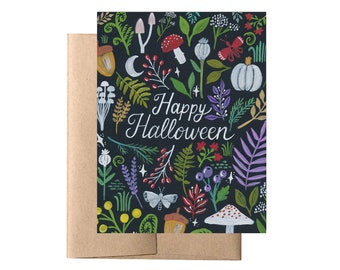 Cottagecore Halloween Card, Botanical Fall Card,Spooky Elegant Greeting Card, Witchy Farmhouse Style