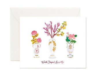 Floral Sympathy Card, So Sorry Sympathy Card, Condolences Card, Thinking of You Card, Pet Sympathy Card
