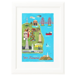 San Francisco City Map Art Print Poster // San Francisco Map Print, San Francisco Poster, San Francisco Wall Art, SF Themed Gift