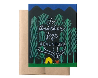 Adventurous Year Camping Card, Wedding Anniversary Card, Adventure Birthday Card, Birthday Card for Husband, Adventure Camping Greeting Card