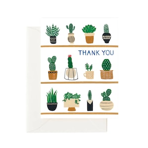 Tarjeta de planta de agradecimiento // Tarjeta de agradecimiento, tarjeta de cumpleaños linda, planta gracias, gracias por ella, gracias por él
