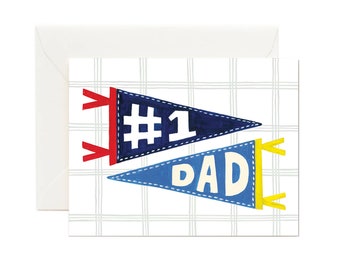 Number 1 Dad Father's Day Card, Father's Day Gift, Gift for Dad, Hip Dad, Thank You Dad, #1 Dad Greeting Card, Happy Birthday Card, Best Dad