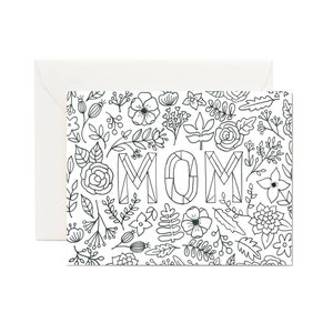 MOEDER DIY kleurkaart//kaart voor moeder, ik hou van je moeder, gewoon omdat kaart voor moeder, kleurkaart, cadeau voor moeder, denken aan je kaart