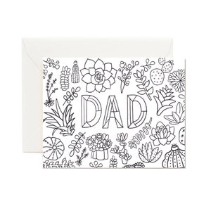 Father's Day Coloring Card // Dad Coloring Birthday Card, Dad DIY Birthday Card, Gift for Dad, Coloring Card, Happy Father's Day, Dad Gift