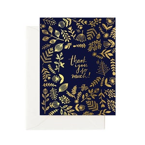 Gold Foil Thank You Card // Elegant Thank You, Gold Foil Thank You Card, Gold Foil Card, Gold and Navy, Thank You Card