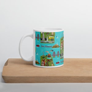 San Francisco Mug // 11oz and 15 oz Mug, Housewarming Gift, Bay Area themed Gift, Gift Under 20, Hostess Mug SF gift, CUP