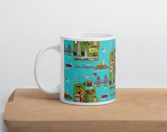 San Francisco Mug // 11oz and 15 oz Mug, Housewarming Gift, Bay Area themed Gift, Gift Under 20, Hostess Mug SF gift, CUP