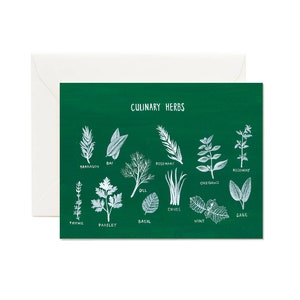 Tarjeta de cocina de hierbas culinarias // Acuarela de hierbas, Pintura de hierbas, Impresión de tabla botánica, Arte para cocina, Impresión culinaria, Regalo de pulgar verde