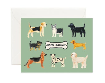 Dog Happy Birthday Card // Dog Lover Gift, Puppy Card, Card for Dog Lover, Canine Lover, Birthday Card, Puppy Birthday