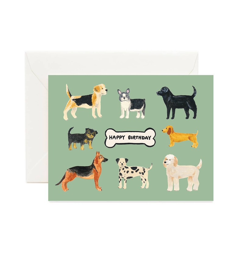 Dog Happy Birthday Card // Dog Lover Gift, Puppy Card, Card for Dog Lover, Canine Lover, Birthday Card, Puppy Birthday image 1