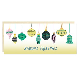 Vintage Ornaments // Vintage Christmas Card, Retro Ornaments Card, Christmas Ornaments, Christmas Card, Holiday Card,Festive