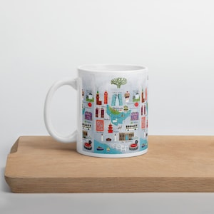 Oakland Keramikbecher, Oakland Kalifornien illustrierte Tasse, Bay Bereich Becher, Geschenk unter 20, Einweihungsgeschenk, Neujahrsgeschenk, TASSE