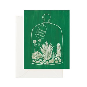 Terrarium Pflanzengeburtstagskarte , Pflanzenkarte, Terrarium Karte, Botanische Karte, Haus Pflanzenkarte, Pflanzenliebhaber