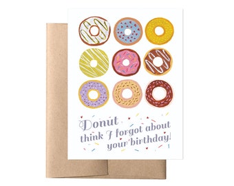 Donut Birthday Card // Birthday Card, Donut Birthday Card, Birthday Her, Donuts, Box of Donuts, Funny Birthday Card, Donut Lover Gift