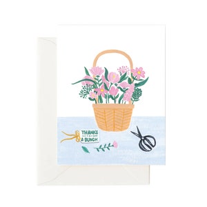Bedankt wenskaart bloemenmand//dank u kaart, geïllustreerd dank u, dank u notities, heel erg bedankt, dank u