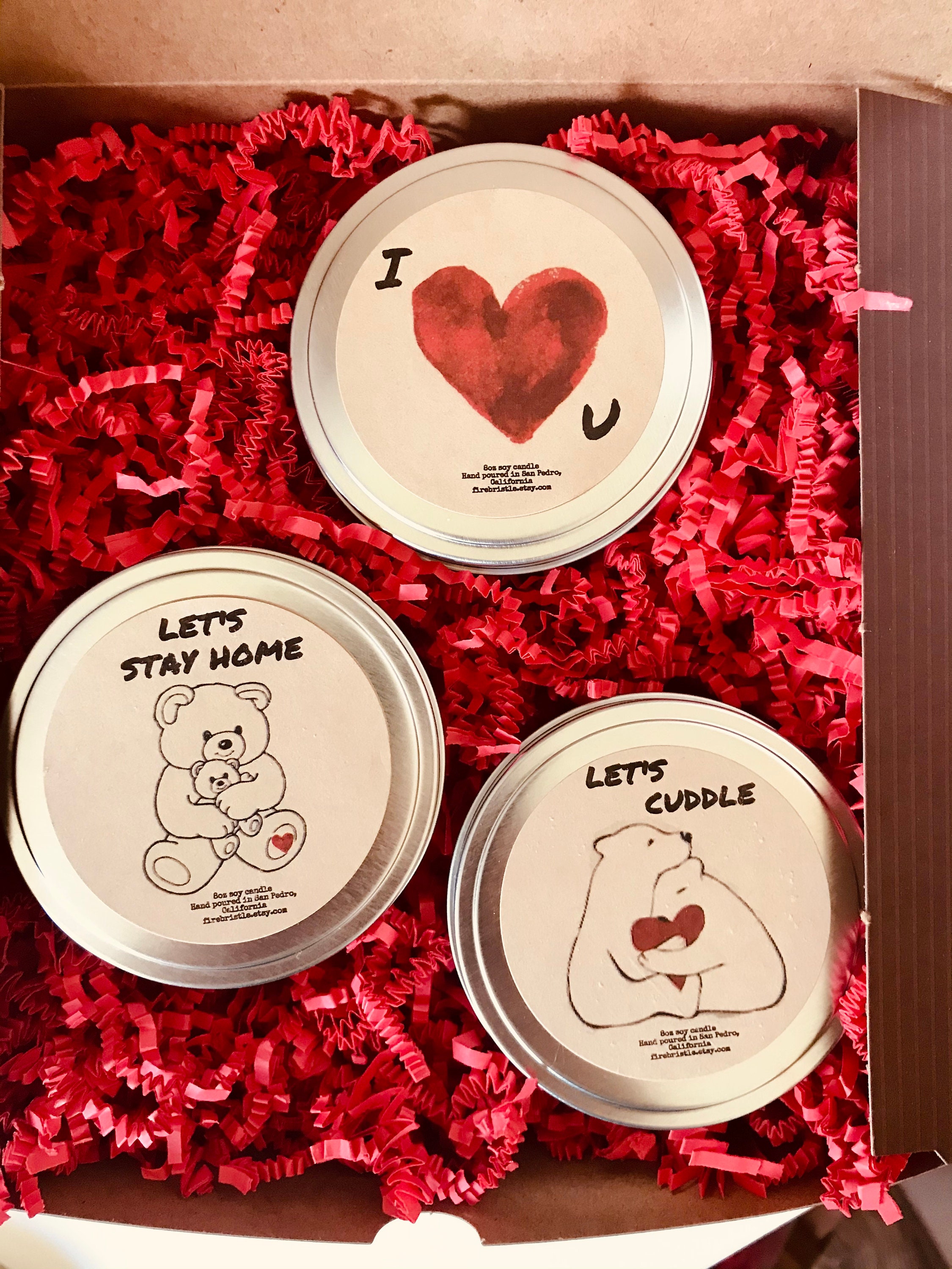 VALENTINES DAY GIFT Box Set of 3 Candles Personalized Etsy