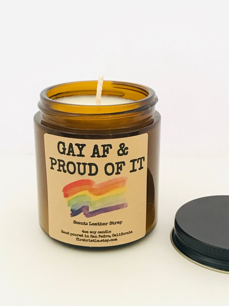 GAY AF and Proud of It Soy Candle Gay Pride Candle Gift for Etsy