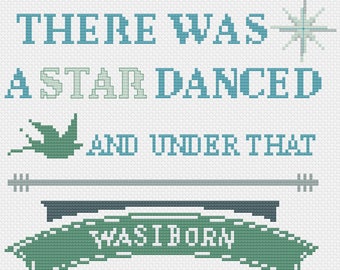 There was a Star Danced - Much Ado About Nothing - Shakespeare - Beatrice - Cross Stitch PDF Pattern