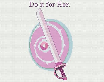 Do it for Her  - Steven Universe - Rose Quartz - Pearl - Garnet - Amythest - Crystal Gems - Cross Stitch PDF Pattern