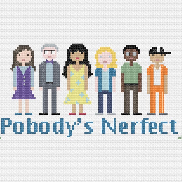 The Good Place - Pobody's Nerfect - Pixel Characters - Cross Stitch PDF - Pattern Instant Download