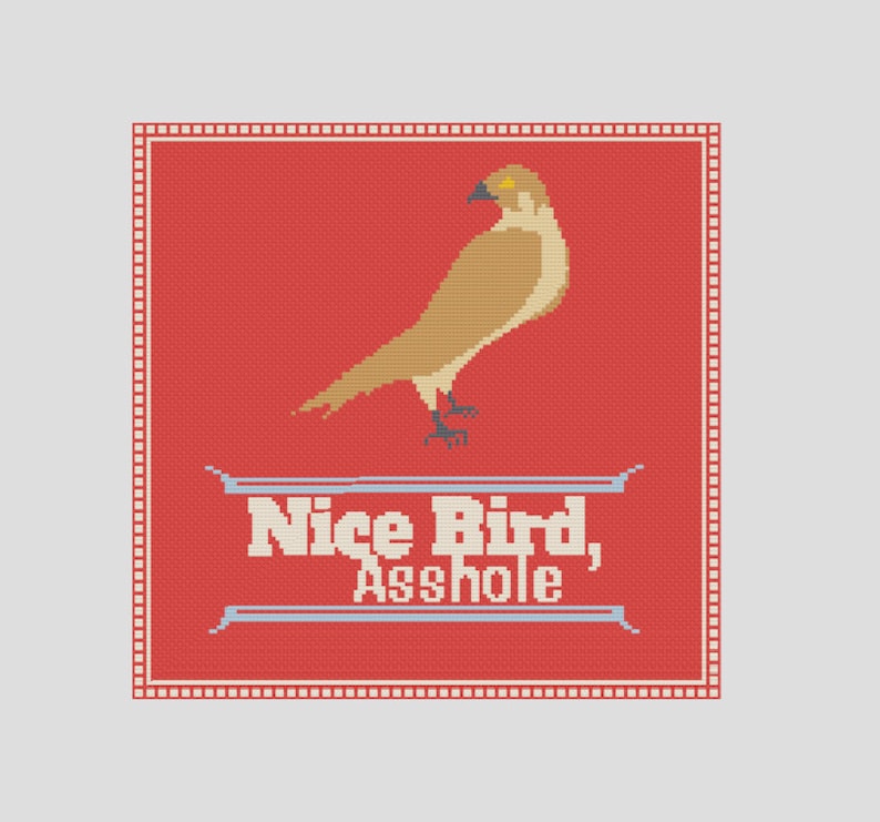 Nice Bird, Ahole Lies of Locke Lamora Scott Lynch Gentlemen Bastards Cross Stitch PDF Pattern image 1