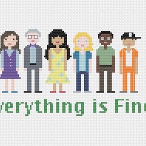 The Good Place - Va tutto bene - Personaggi pixel - Schema PDF punto croce - Download istantaneo