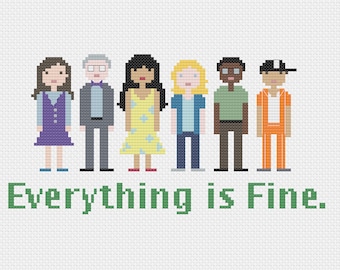 The Good Place - Everything is Fine - Pixel Characters - Cross Stitch PDF Pattern - Instant Download