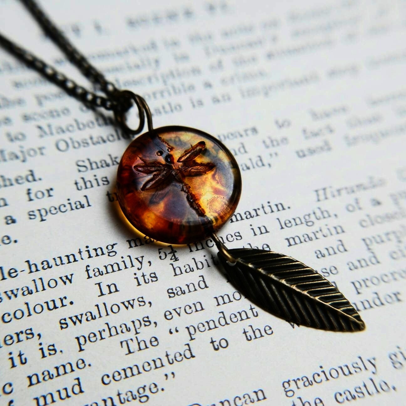 Dragonfly in cheap amber necklace
