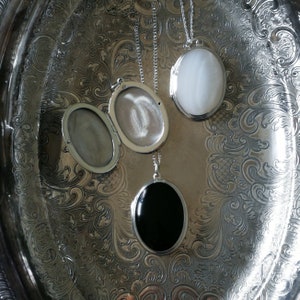 Medallón personalizado de plata de ley con mensaje secreto, collar extra largo, medallón con foto, regalo personalizado, amuleto de recuerdo, regalo personalizado