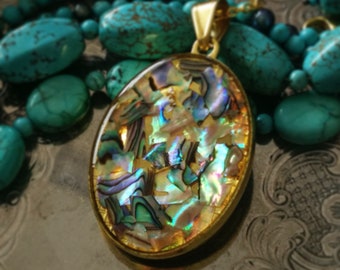 Personalised Locket Abalone Paua Shell Iridescent, Custom Necklace, Photo Locket, Secret Message, Keepsake Jewellery, Medaillon, Memory Gift