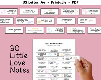 30 Printable Love Notes for Kids: Lunchbox Encouragement Cards (PDF)