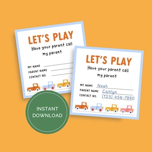 Bearbeitbare Spieldatumskarten, Let's Play druckbare Karten, Spieldatumskarten, Lastwagen Visitenkarten, Sommer Spieldatumskarten, Winter Spieldatumskarten