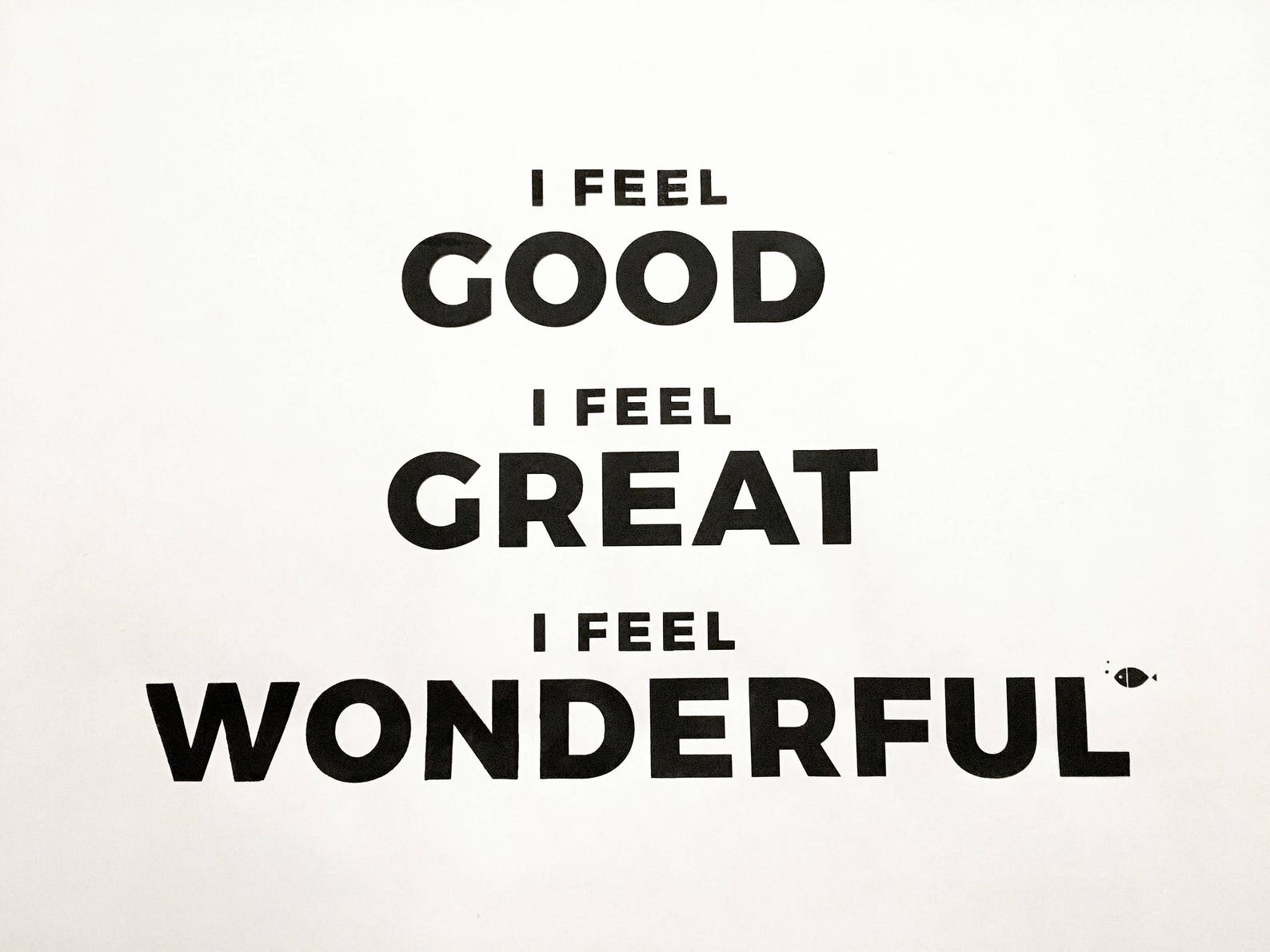 I Feel Good I Feel Great I Feel Wonderful Screen Print / 19x25 Etsy