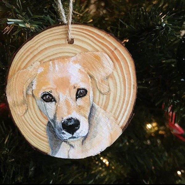 Custom Hand-Painted Dog Christmas Ornament