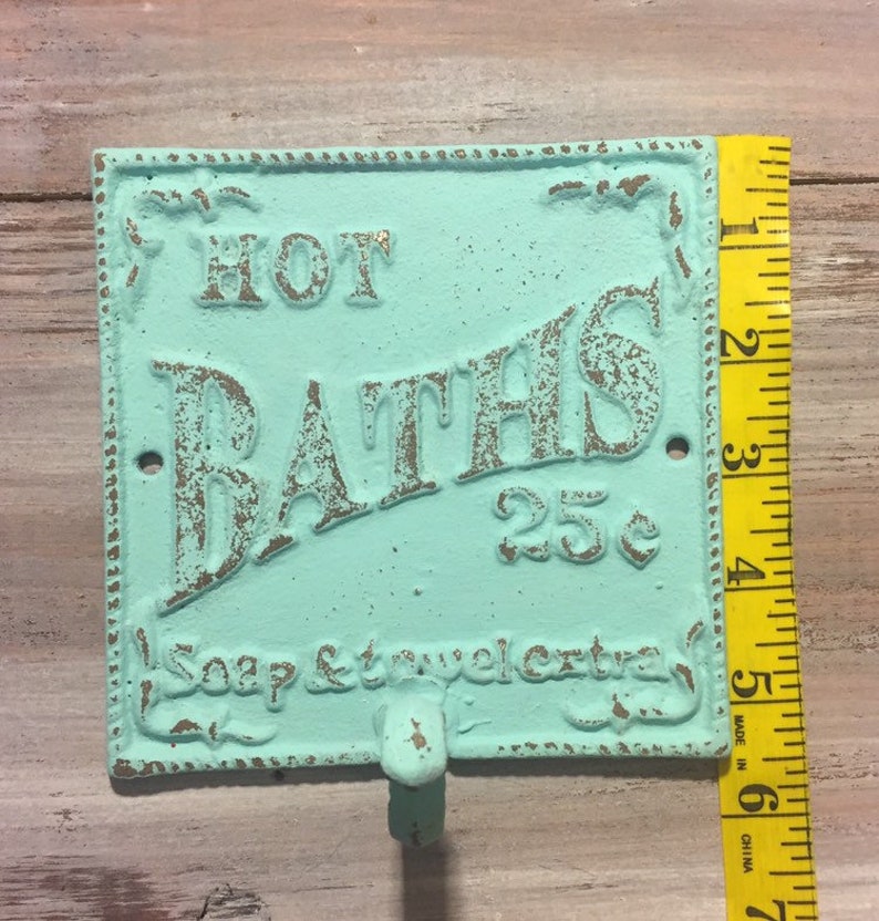 Hot Baths / Vintage Style Bath Decorative Hook / Custom Metal Etsy