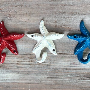Cast Iron Starfish Hook: Custom Painted Beach Decor
