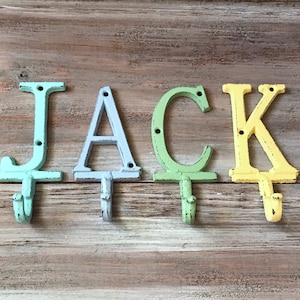 Letter Alphabet Hook Custom Painted Letter Hook - Initial Wall Hook - Pick Your Letter