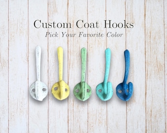 Painted Cast Iron Wall Hook: Shabby Nursery Decor