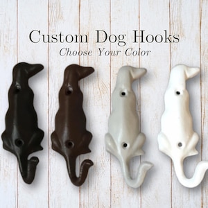 Hand-Painted Cast Iron Dog Leash Hook: Custom Pet Leash Holder